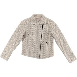 Cottagecore Boho Dolan Left Coast Rossi Eyelet Moto Jacket Cotton Full Zip XS